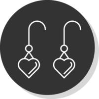 Earrings Line Grey Circle Icon vector