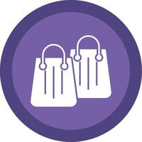 compras bolso glifo multi circulo icono vector