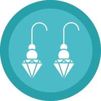 Round Earrings Glyph Multi Circle Icon vector