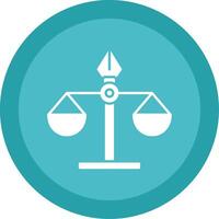 Justice Scale Glyph Multi Circle Icon vector