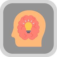 Brain Flat Round Corner Icon vector