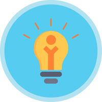 Light Bulb Flat Multi Circle Icon vector