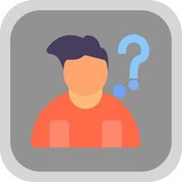 Question Flat Round Corner Icon vector