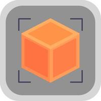 3d Flat Round Corner Icon vector