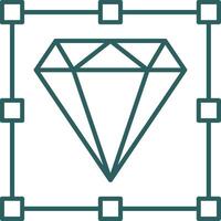 Diamond Line Gradient Round Corner Icon vector