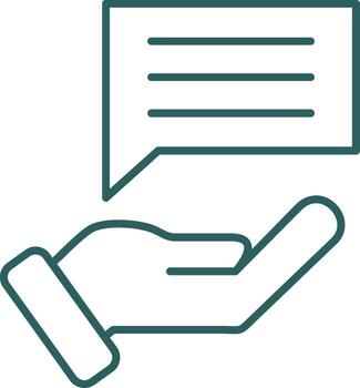 Feedback Line Gradient Round Corner Icon vector