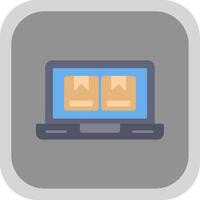 Online Store Flat Round Corner Icon vector