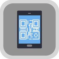 qr código plano redondo esquina icono vector