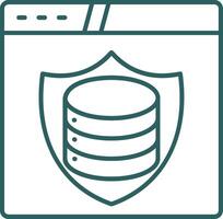 Data Protection Line Gradient Round Corner Icon vector