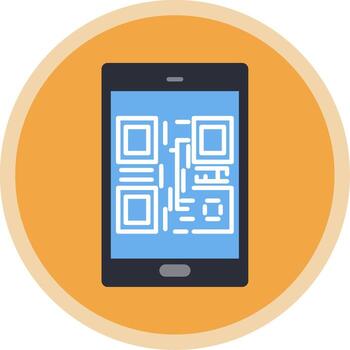 qr código plano multi circulo icono vector