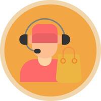 Customer Service Agent Flat Multi Circle Icon vector