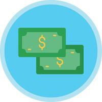 Cash Flat Multi Circle Icon vector