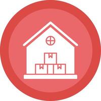 Warehouse Glyph Multi Circle Icon vector