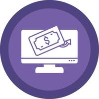 Cash Payment Glyph Multi Circle Icon vector