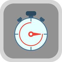 Stopwatch Flat Round Corner Icon vector