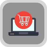 Shopping Online Flat Round Corner Icon vector