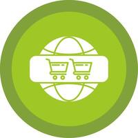 en línea compras glifo multi circulo icono vector