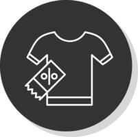 camisa línea gris circulo icono vector