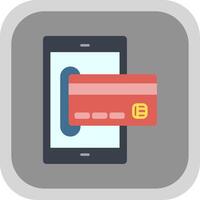 Online Payment Flat Round Corner Icon vector