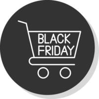 Black Friday Line Grey Circle Icon vector