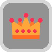 Crown Flat Round Corner Icon vector