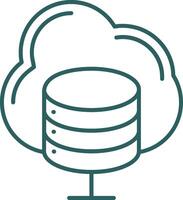 Cloud Server Line Gradient Round Corner Icon vector