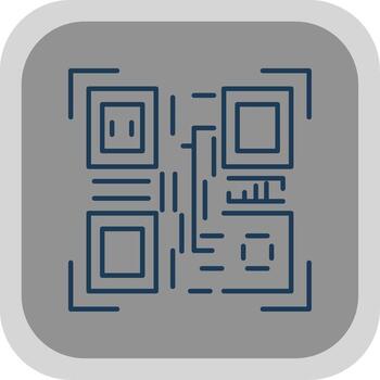 Qr Code Flat Round Corner Icon vector