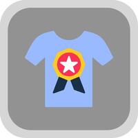 T Shirt Flat Round Corner Icon vector