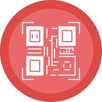 Qr Code Glyph Multi Circle Icon vector