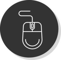 Mouse Line Grey Circle Icon vector