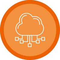 Cloud Server Line Multi Circle Icon vector