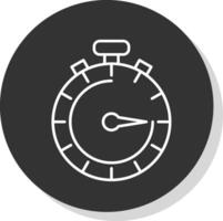 Stopwatch Line Grey Circle Icon vector