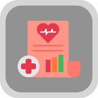 Medical Report Flat Round Corner Icon vector