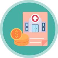 Hospital Budget Flat Multi Circle Icon vector