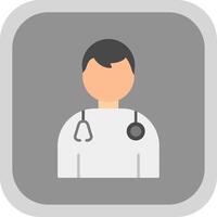 Doctor Flat Round Corner Icon vector