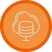 Cloud Server Line Multi Circle Icon vector