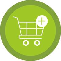 compras carro glifo multi circulo icono vector