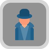 Hacker Flat Round Corner Icon vector