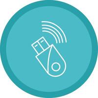 Usb Modem Line Multi Circle Icon vector