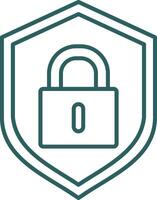 Lock Line Gradient Round Corner Icon vector