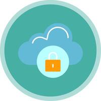 Cloud Flat Multi Circle Icon vector