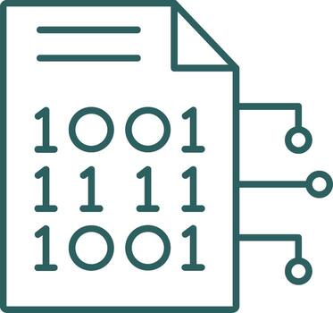 Encryption Data Line Gradient Round Corner Icon vector