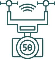 Smart Drone Line Gradient Round Corner Icon vector