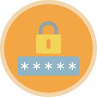 Password Flat Multi Circle Icon vector