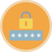 Password Flat Multi Circle Icon vector