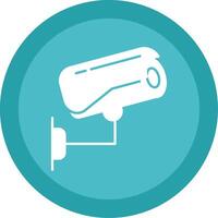 Security Camera Glyph Multi Circle Icon vector