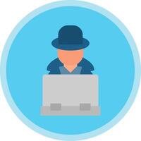 Hacker Flat Multi Circle Icon vector