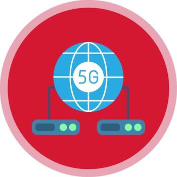 Big Data Flat Multi Circle Icon vector