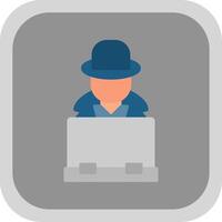 Hacker Flat Round Corner Icon vector