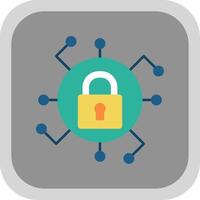 Secure Flat Round Corner Icon vector